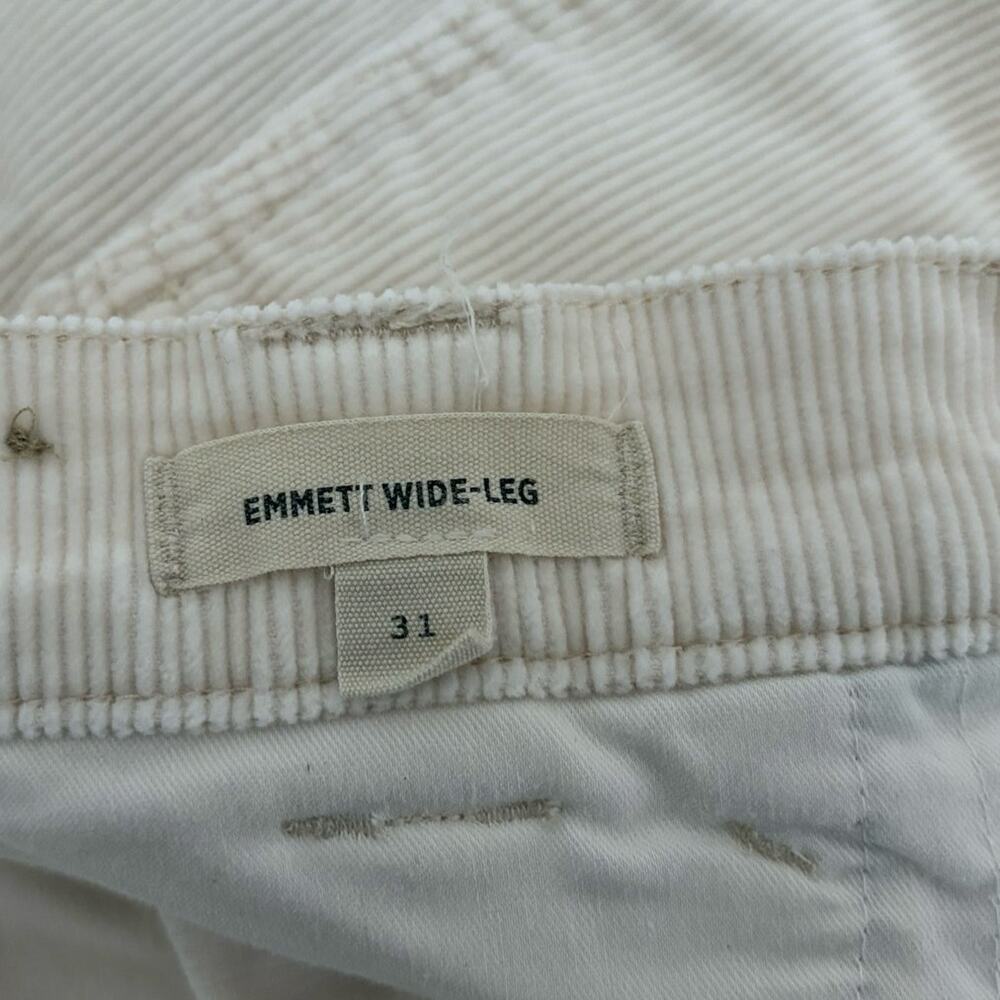 Madewell Emmett 2.0 Wide-Leg Pants in Corduroy Antique Cream Item NM364 Size 31 - Picture 7 of 14
